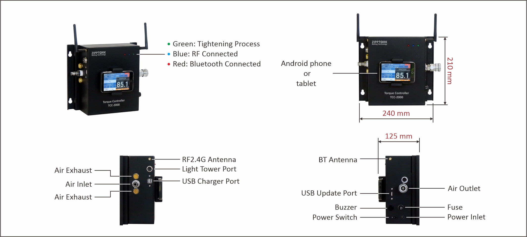 TCC-2000 Torque Controller 9 TCC 2000 標示圖